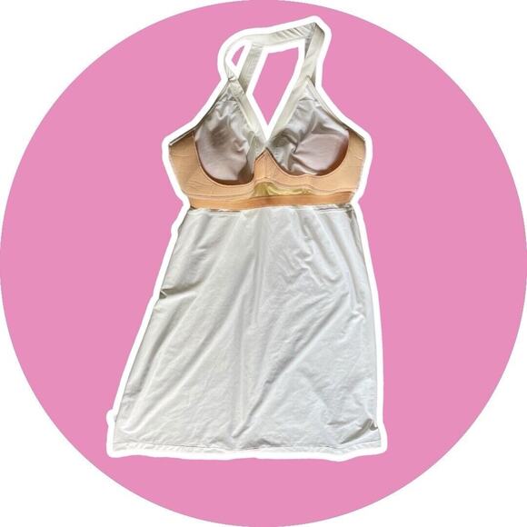 Athleta Pure White Cutout V Neck Activewear Dress Bra Top XL 14 C D DD NWOT NEW - Picture 8 of 8